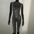 Rhinestone Fishnet Mini Dress - Sheer Cover Up