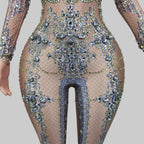 Rhinestone Print Jumpsuit - Luxury Performance Wear