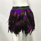 Fluffy Feather Mini Skirt - Festival & Performance Skirt