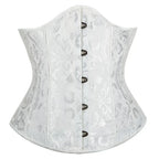 Floral Jacquard Underbust Corset | Front Busk | Boned