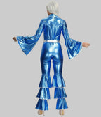 Women's 70s Disco Jumpsuit with Belt - Vintage Stage Performance Costume