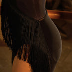 Latin Dance Dress | High Slit Fringe | Stage Performance