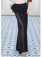 Belly Dance Flare Pants | Mesh & Bowknot Detail