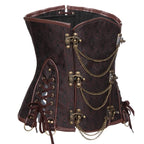 Steampunk Underbust Corset | Steel-Boned | Black & Brown