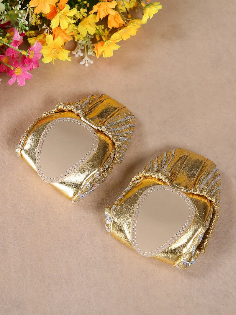 Sequin Belly Dance Slippers | Flat Soft Sole | Gold & Silver