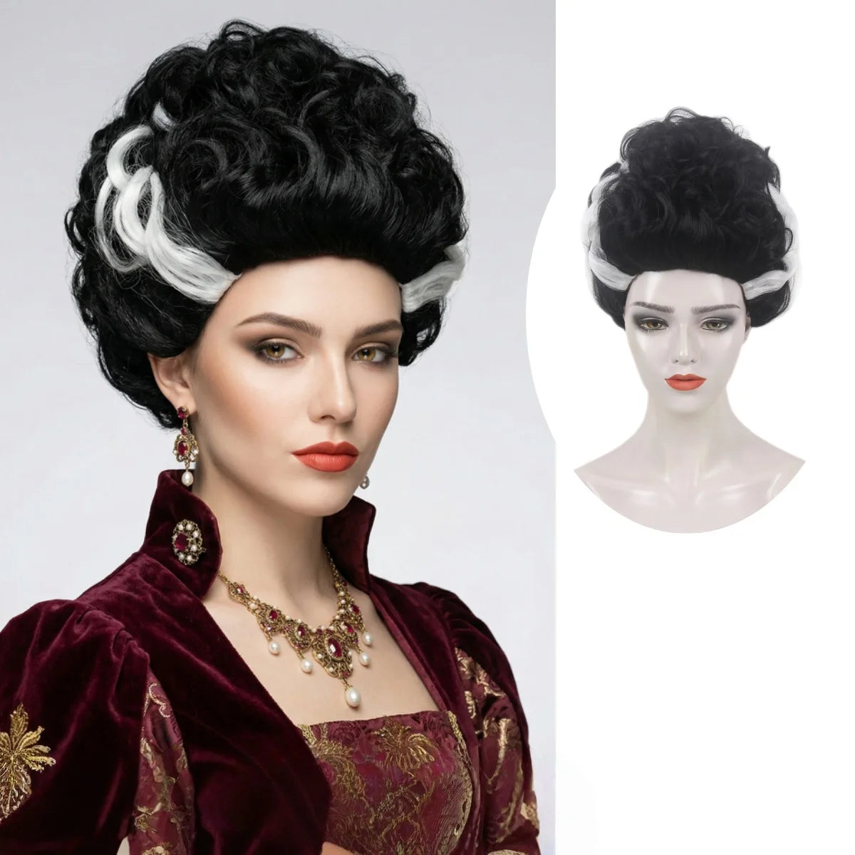 Victorian Rococo Beehive Wig | 18th Century Baroque | Curly Synthetic