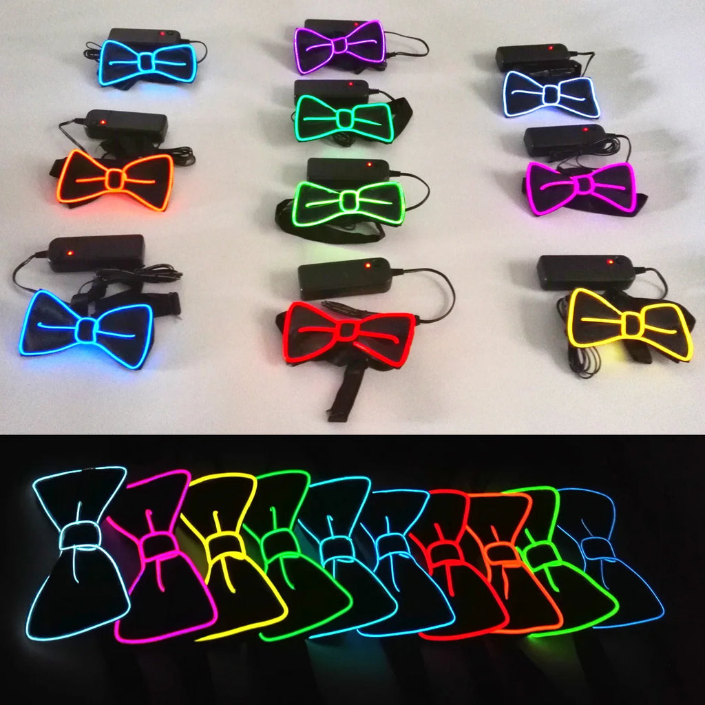 LED Light-Up Suspenders & Neon Bow Ties | Glow Party Accessories | 14 Styles
