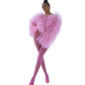 Pink Ruffle Tulle Jacket | Puff Sleeves | Burlesque & Pop Star | Stage Performance