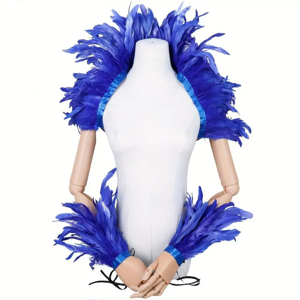Feather Shoulder Wrap & Epaulettes | Showgirl, Drag & Festival | 28 Colours