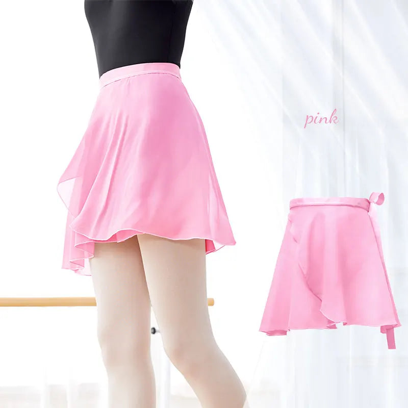 Chiffon Tie-Up Ballet Wrap Skirt | 18 Colors | S–XL