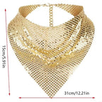 Edgy Metal Punk Bandana Neck Scarf - Chainmail Style Festival & Nightlife Accessory