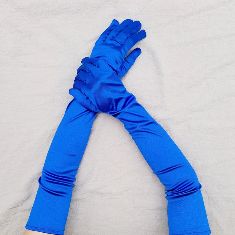 Elbow-Length Satin Gloves | Stagewear