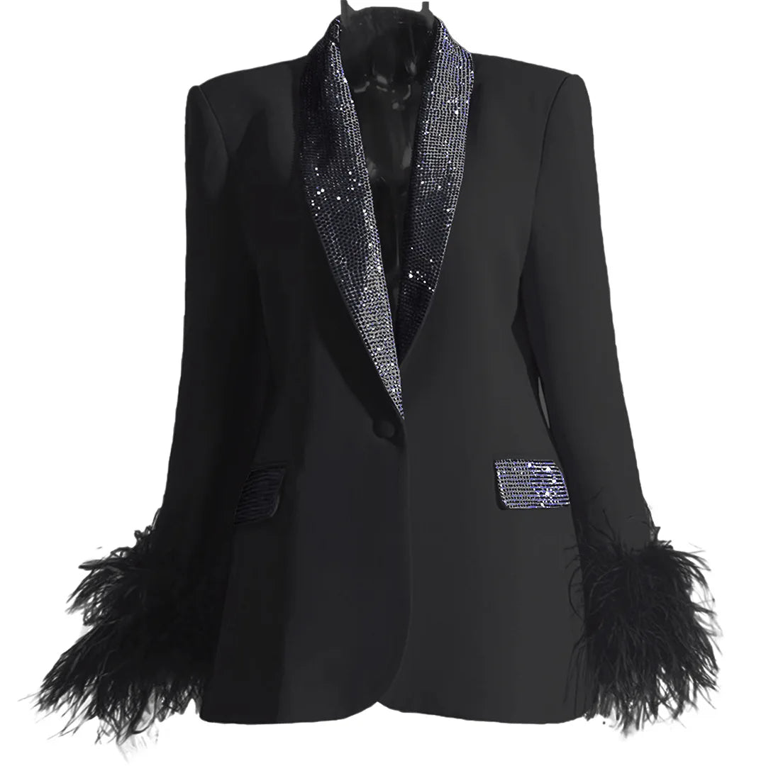 Feather Cuff Blazer | Stage & Performance Jacket