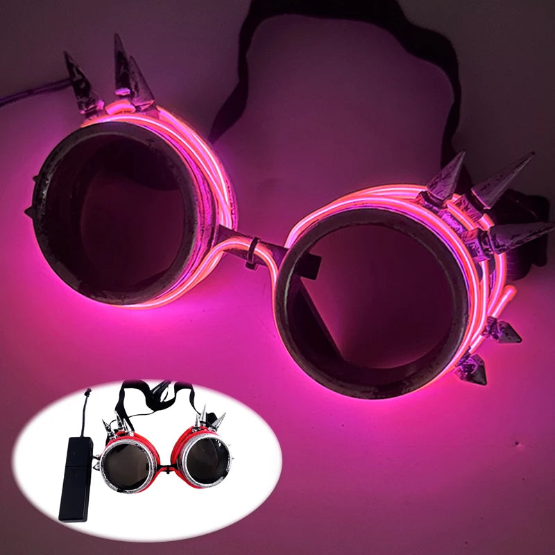 LED Light-Up Rave Glasses & Gloves | Cyberpunk Festival Eyewear