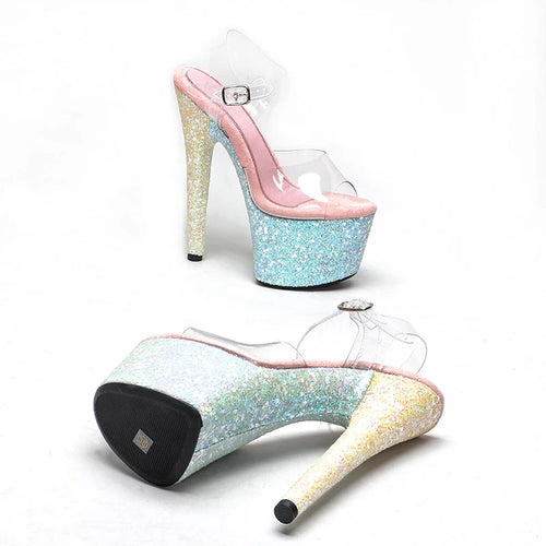 17cm Platform Pole Dance Sandals - 7 Inch High Heels