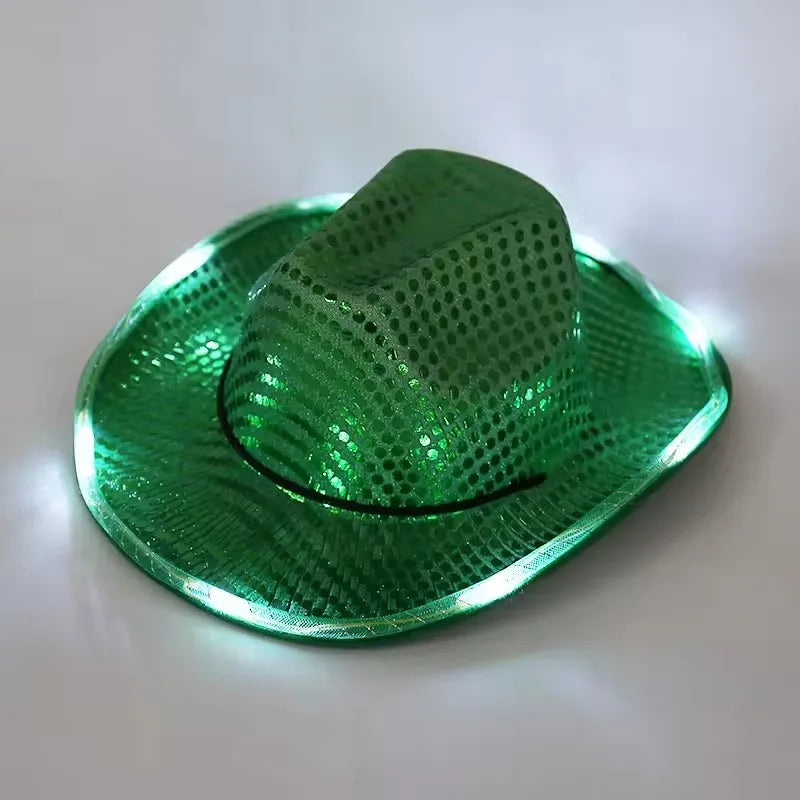 LED Sequin Glow Cowboy Hat | 9 Colors