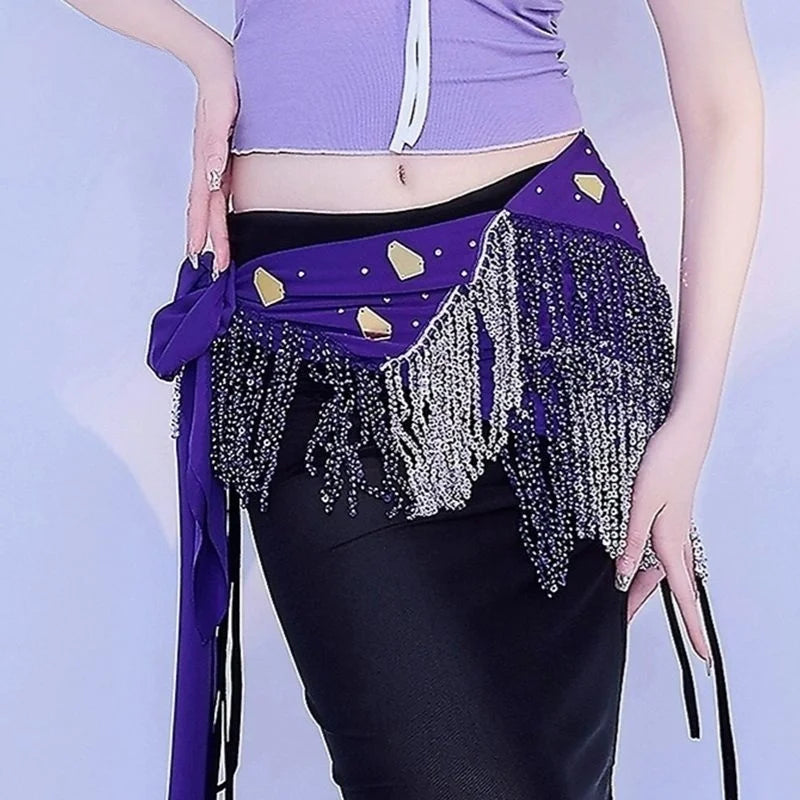 Belly Dance Hip Scarf | Beaded Tassel Wrap