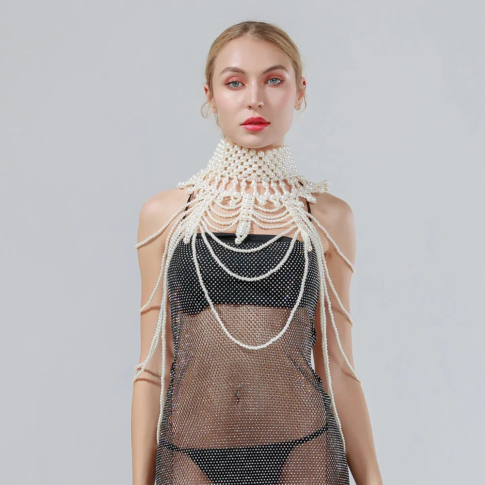 Pearl Shoulder Body Chain | Collar & Shawl
