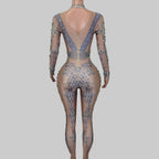 Rhinestone Print Jumpsuit - Luxury Performance Wear