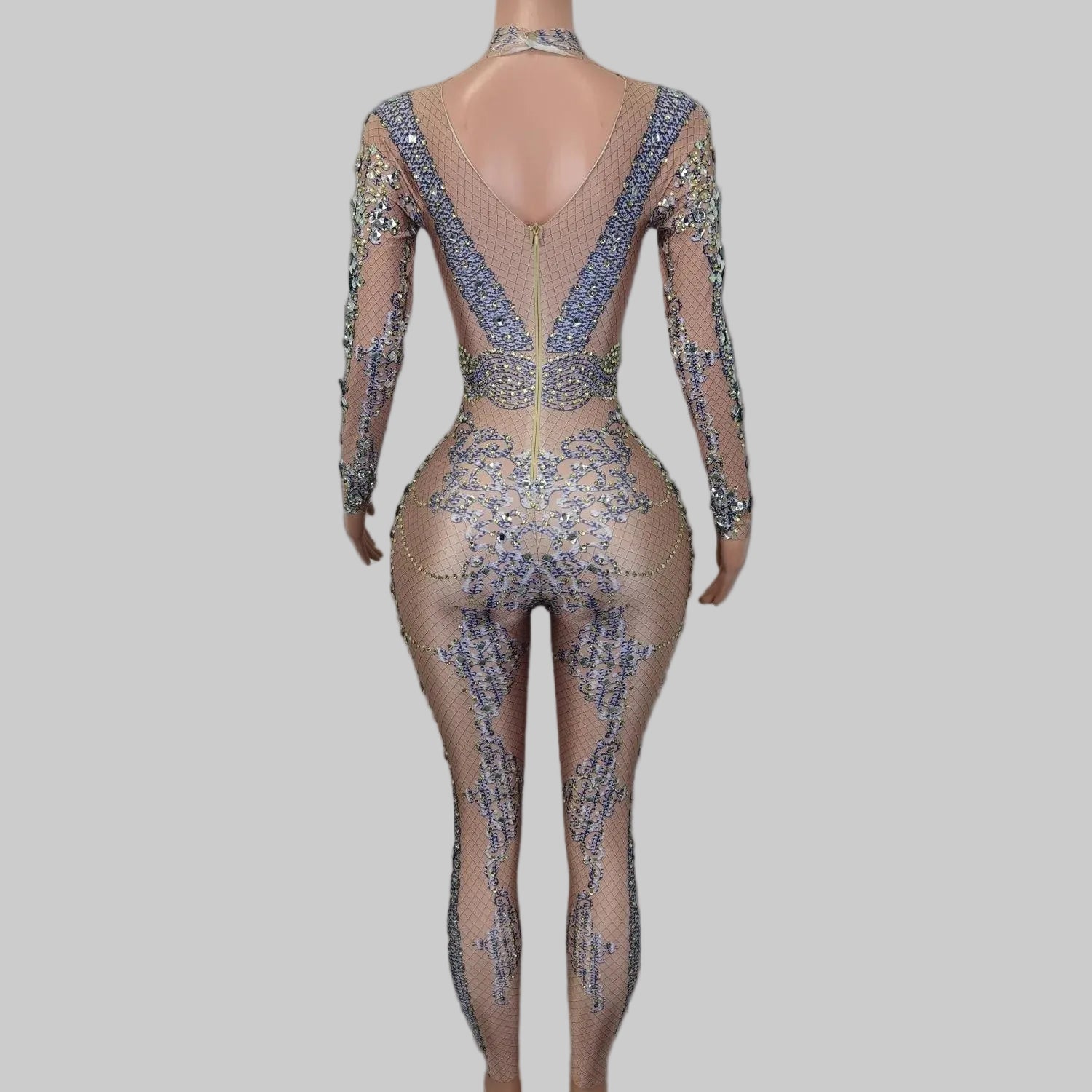 Rhinestone Print Jumpsuit - Luxury Performance Wear