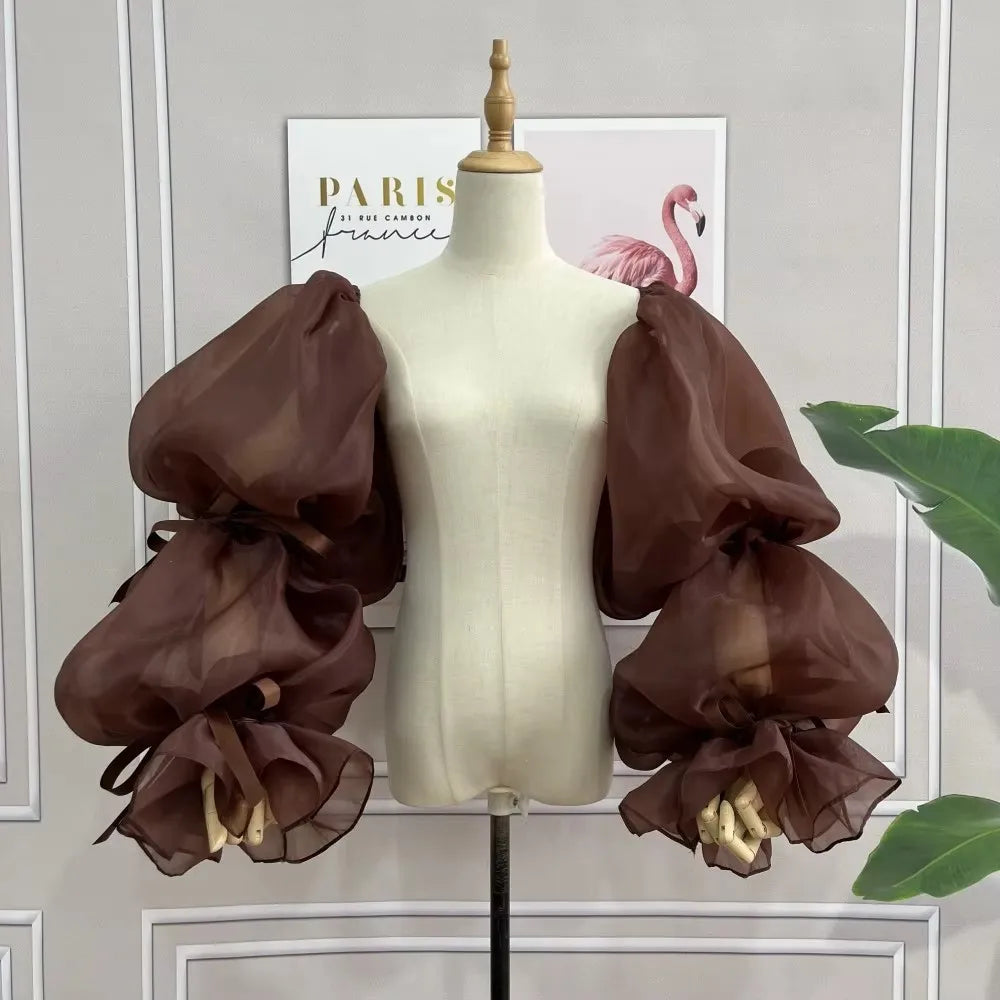 Puffy Organza Detachable Sleeves | Pageant & Bridal Accessory