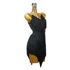 Rhinestone Fringe Latin Dance Dress with Ornaments Set