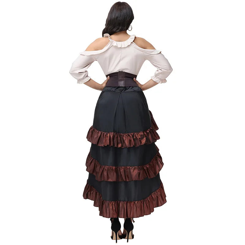 Pirate Buccaneer Costume | Hi-Low Skirt & Top Set