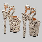 Leopard Glitter 8-Inch Platform Pole Dance Heels
