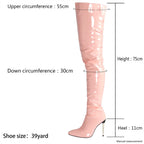 Daring Patent Thigh-High Stiletto Boots - Extreme Over-the-Knee Performance & Nightlife Boots (11cm Heel)