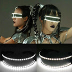 LED Light-Up Rave Glasses & Gloves | Cyberpunk Festival Eyewear