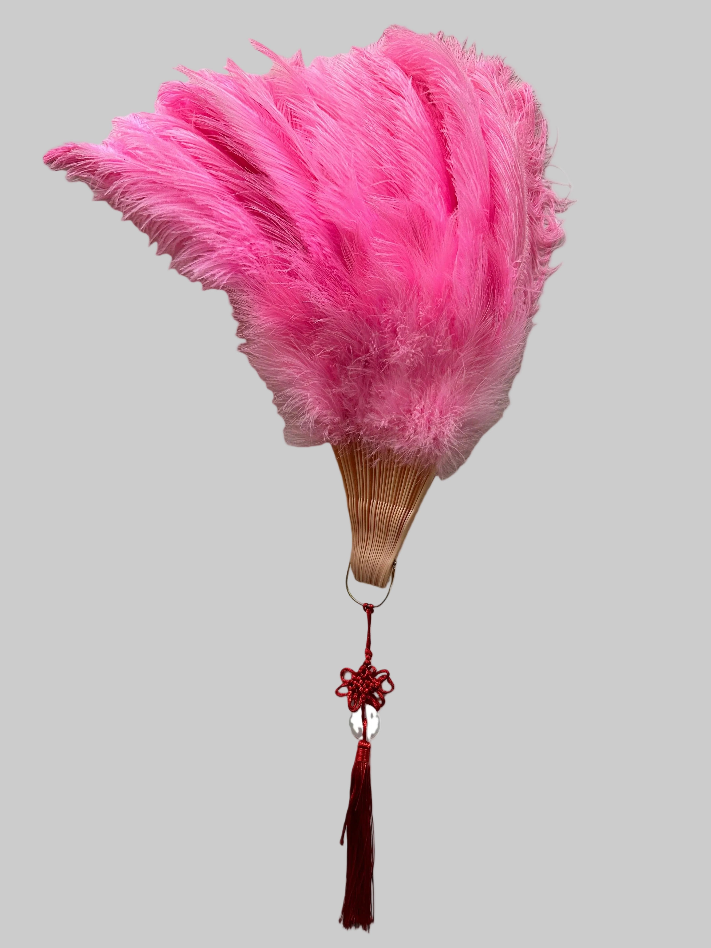 Feather Fan - Handcrafted Samba Carnival Performance Fan with Rhinestones