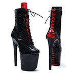 Snakeskin Platform Ankle Boots – 8-Inch Pole Dance Heels, Multi-Color