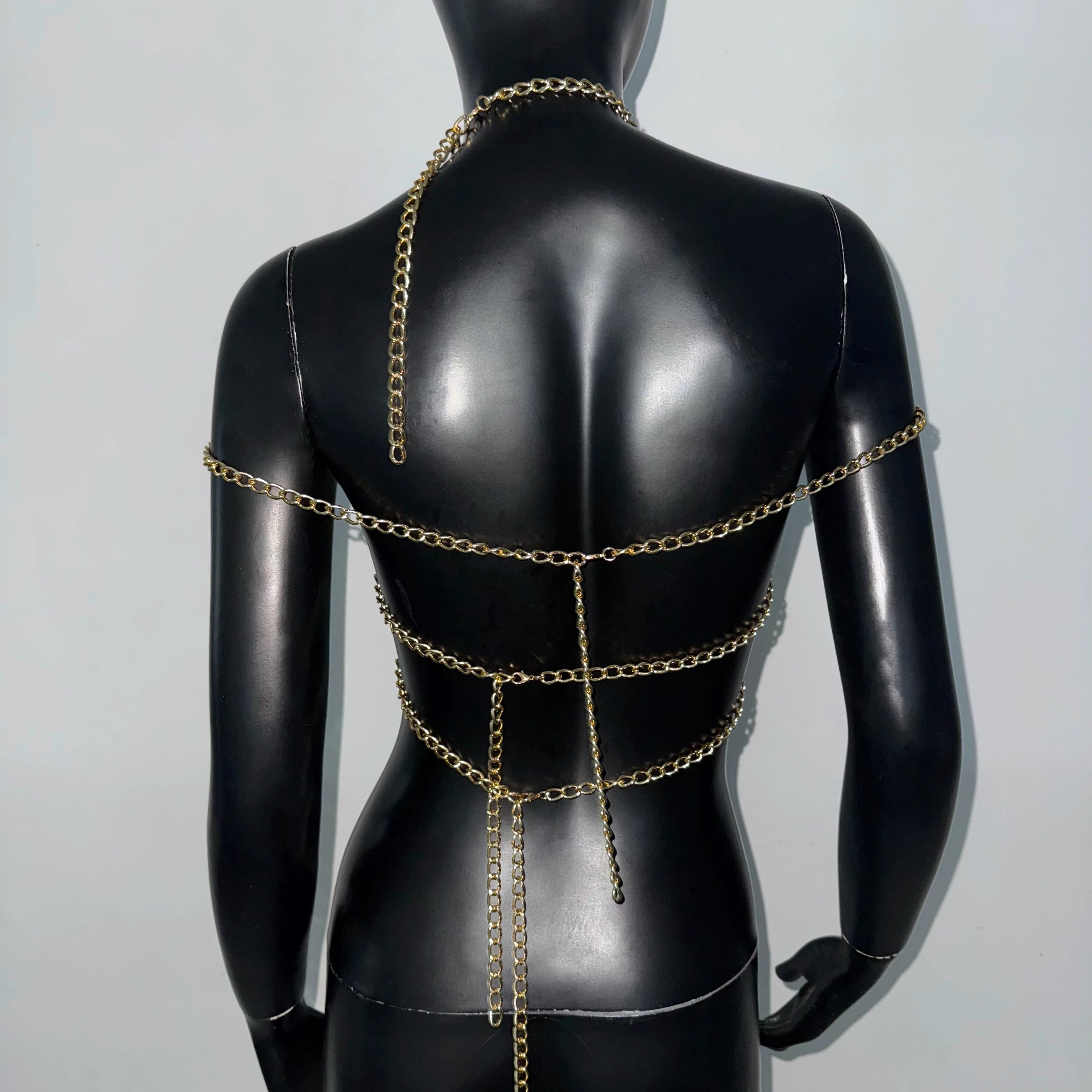 Sequin Deep V-Neck Halter Crop Top with Bandage Back