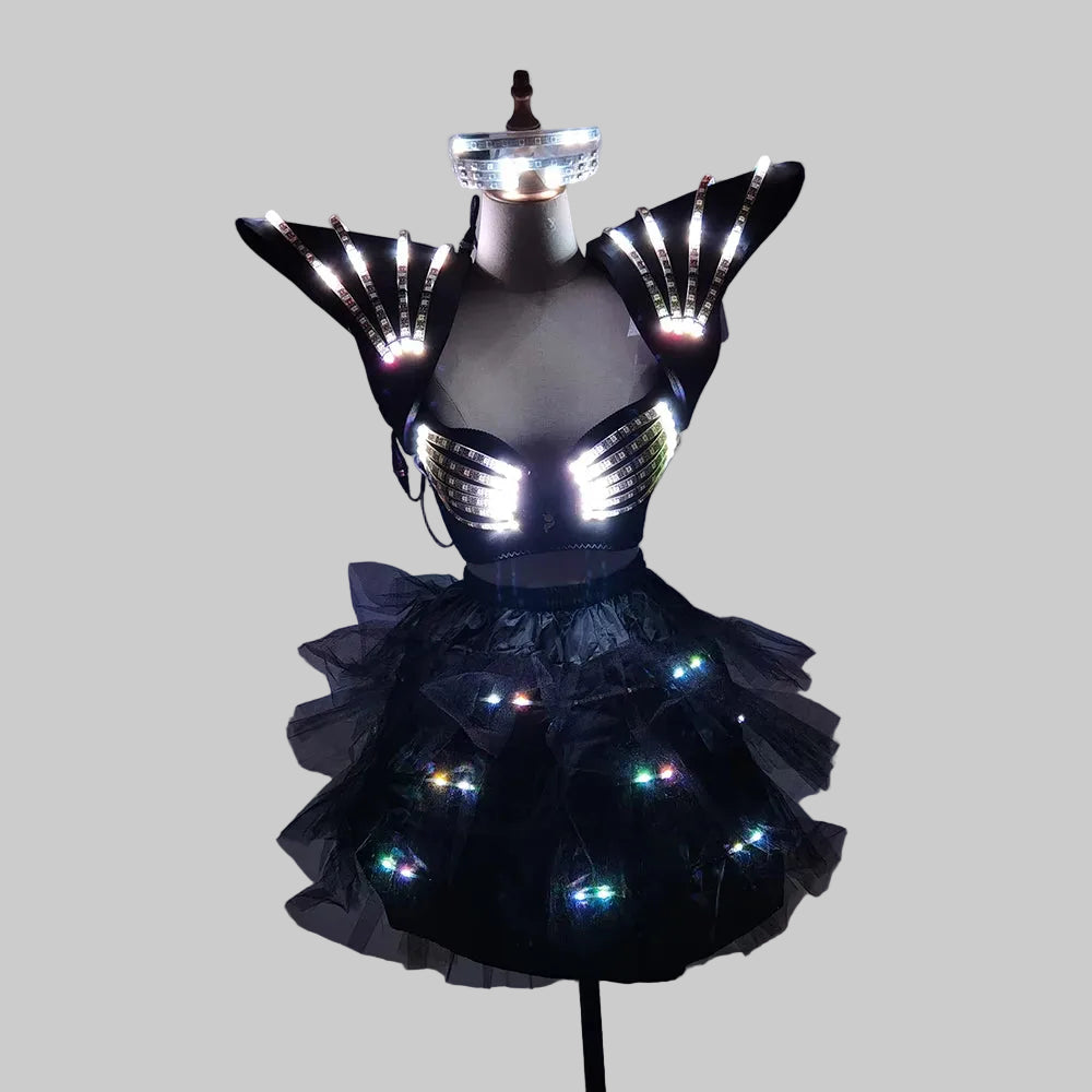 LED Light Up Performance Costume - Remote Control Futuristic Dance Outfit