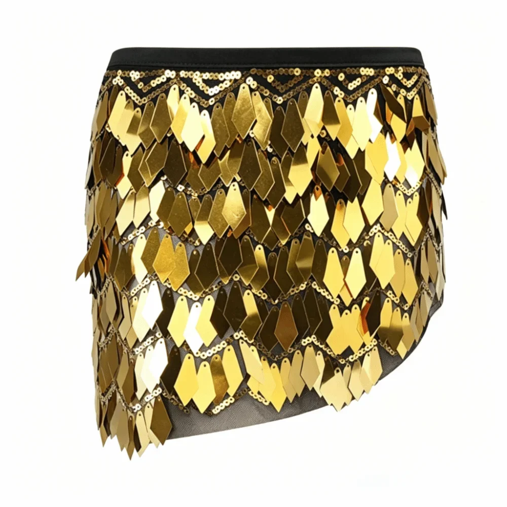 Fish Scale Paillette Wrap Mini Skirt | Holographic Sequin | Festival & Go-Go | 6 Colours
