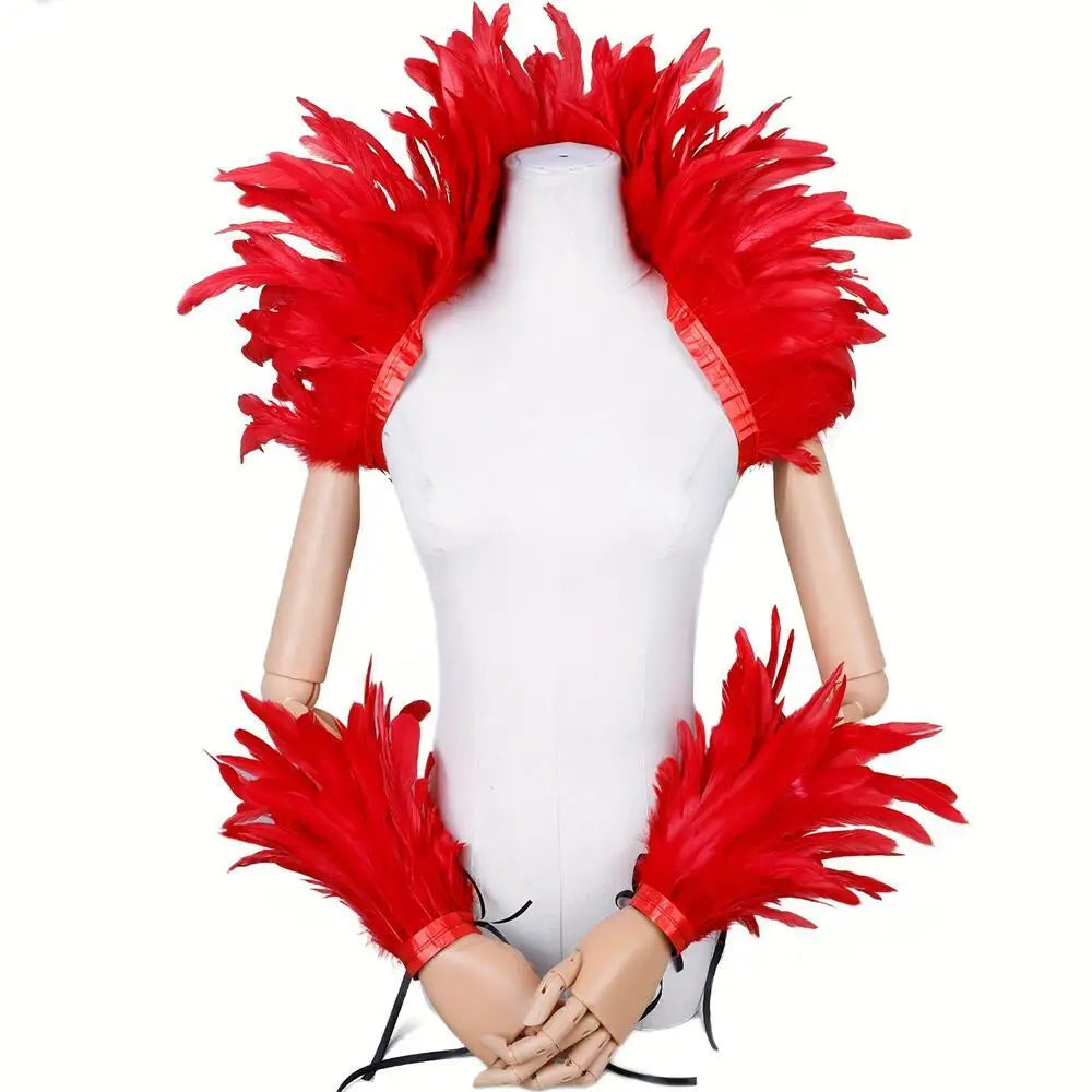 Feather Shoulder Wrap & Epaulettes | Showgirl, Drag & Festival | 28 Colours