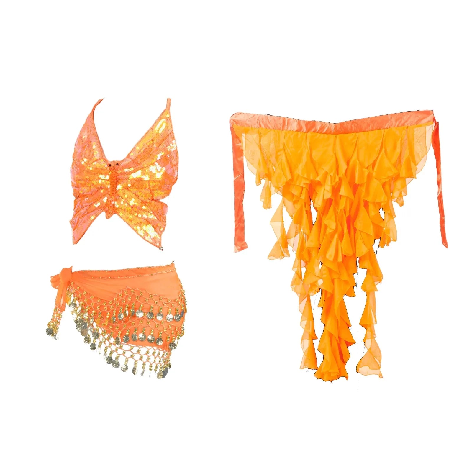 Belly Dance Sequin Halter Bra Top | Padded | Backless | 18 Colors
