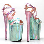 9-Inch Two-Tone Platform Sandals - Slip-On Heels