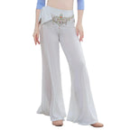 Belly Dance Flare Pants | Mesh & Bowknot Detail