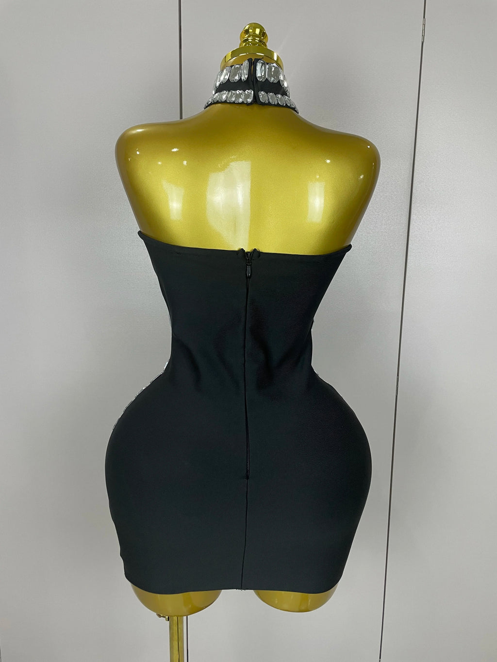 Rhinestone Bodycon Mini Dress | Strapless | Stage & Club