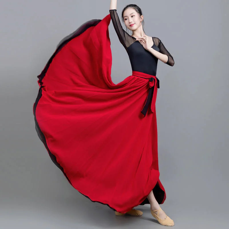 Gradient Color-Block Flamenco Skirt | Big Swing | XS-XL