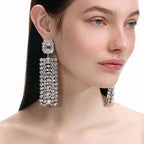 Rhinestone Fringe Drop Earrings