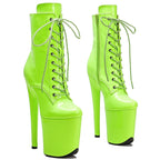 8-Inch Patent Platform Ankle Boots | Multi-Color