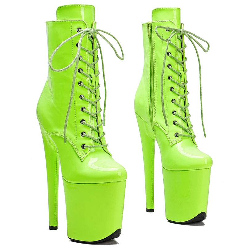 8-Inch Patent Platform Ankle Boots | Multi-Color