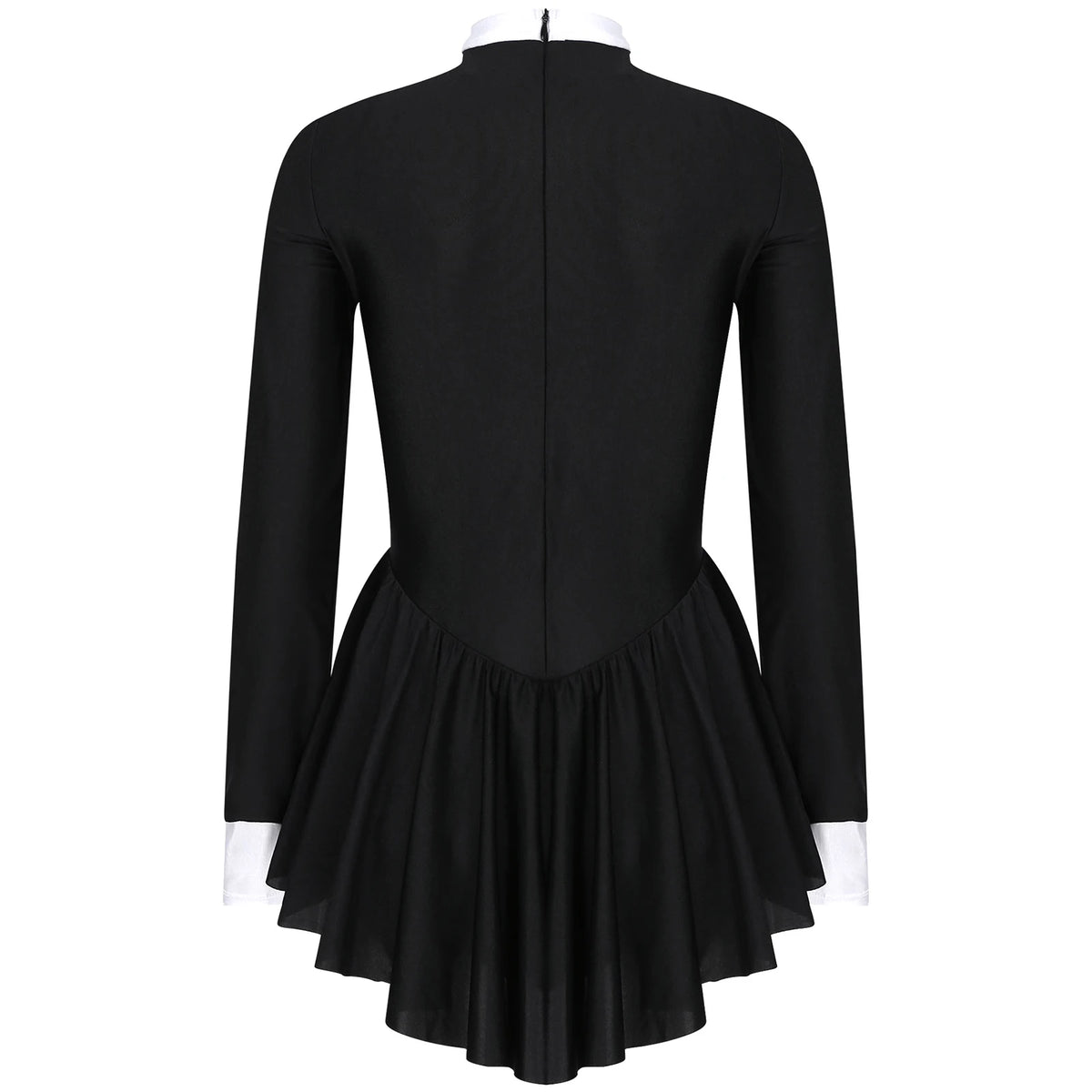Midnight Tuxedo Ruffle Leotard Dress