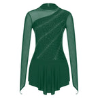Women's Rhinestone Ruched Dance Dress | Sleeveless | Ballet & Figure Skating