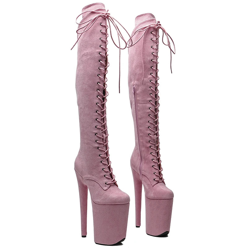 9-Inch Suede Thigh-High Boots - Platform Dance Boots