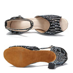 Crystal Latin Dance Heels | Suede | Multi-Color & Height
