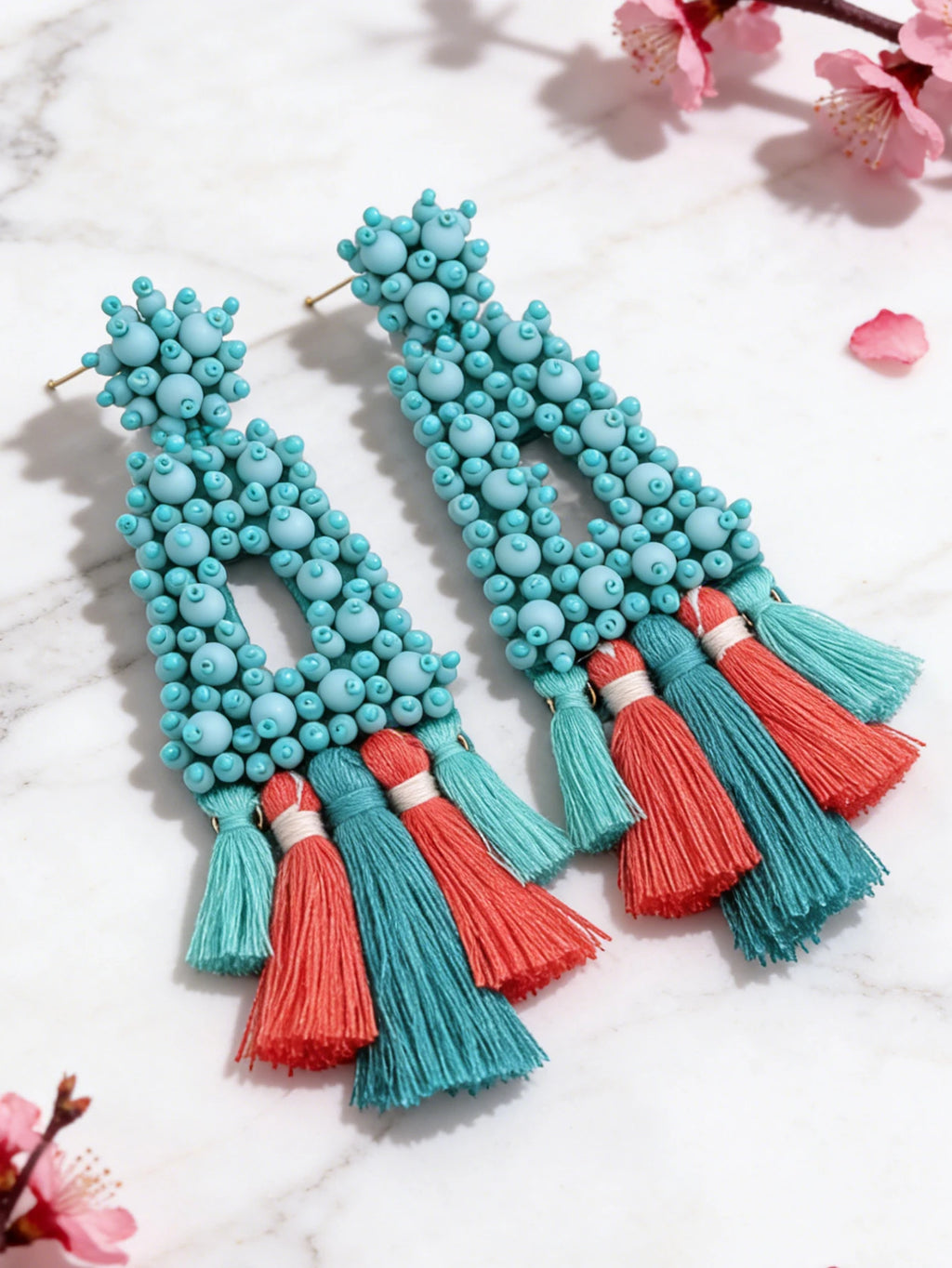 Geometric Glass Drop Earrings | Clip or Pin