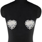 Rhinestone Heart Nipple Pasties | Reusable | 6 Colors